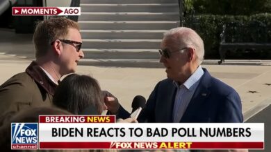 Biden denies reality when Peter Doocy confronts him about trailing Donald Trump in key battleground states.