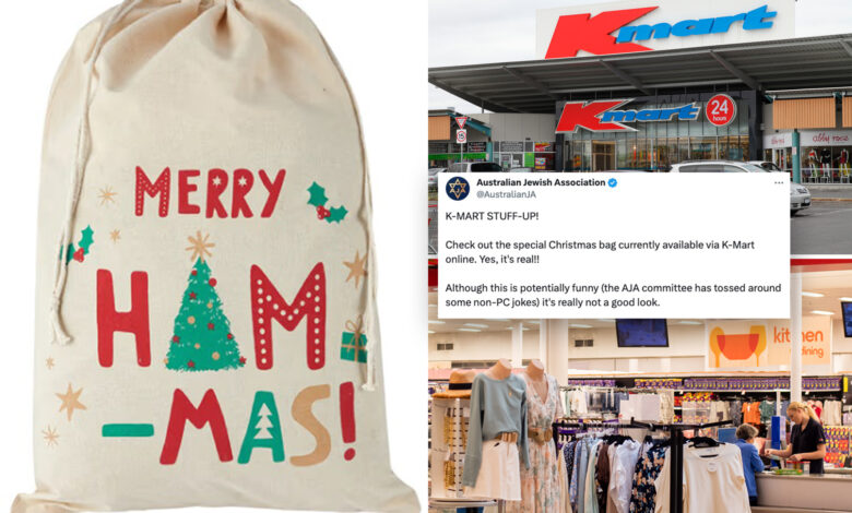 Kmart recalls 'Merry Ham-Mas' bags because it looks like a tribute to Hamas