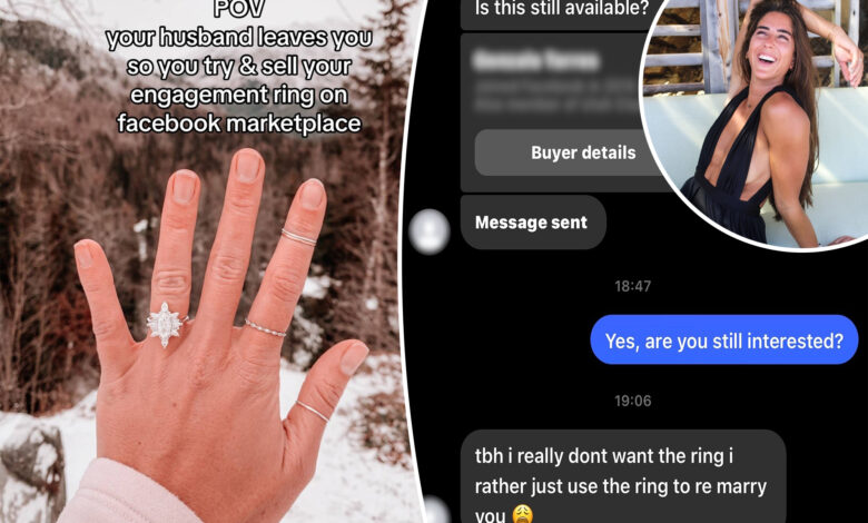 TikTok video shows 'creepy' men asking woman on a date after trying to sell engagement ring on Facebook