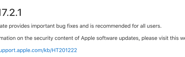 A screenshot from the iOS update page.