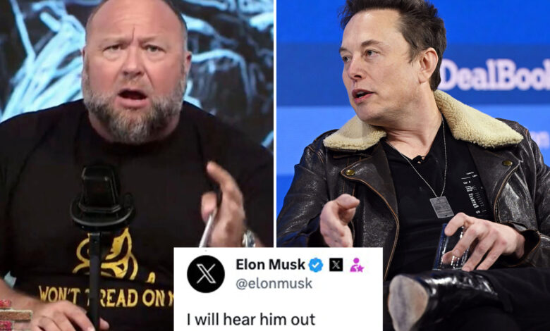 Elon Musk 'will consider' reinstating Alex Jones' X account