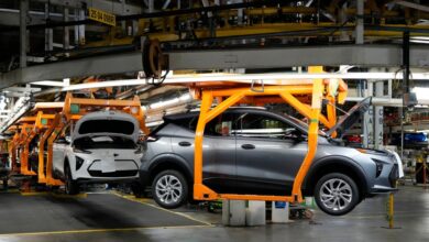 Chevrolet Bolt EVs at the Orion plant in Michigan.