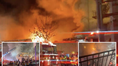 Massive NYC fire rips through 7 businesses, injures 1