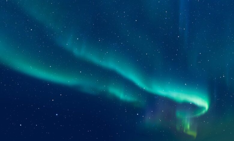 Northern lights (Aurora borealis) in the sky - Tromso, Norway