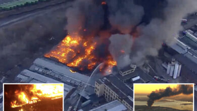 NJ fire engulfs large industrial warehouse near Newark airport