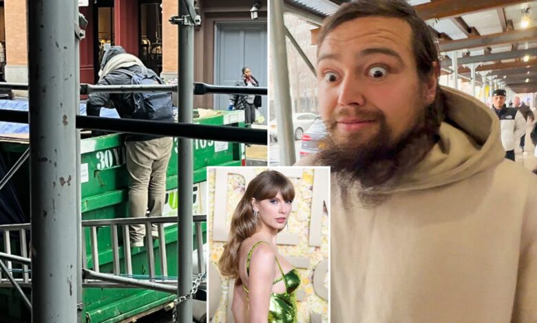 Taylor Swift’s alleged stalker spotted dumpster diving outside NYC apartment — just minutes after being released without bail