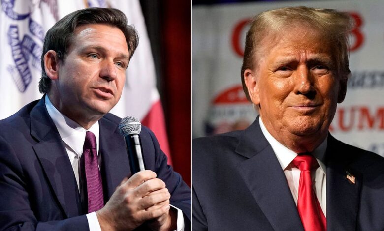 Florida Gov. Ron DeSantis and former President Trump