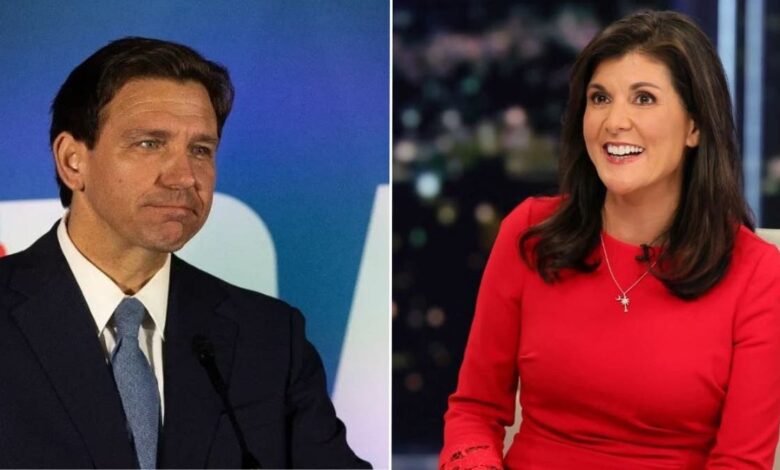 Republicans Ron DeSantis and Nikki Haley