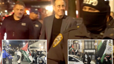 Anti-Israel protesters berate Jerry Seinfeld as he leaves NYC event: video