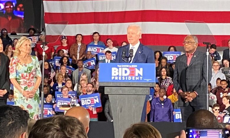 Biden and Clyburn at Biden's S.C. primary victory