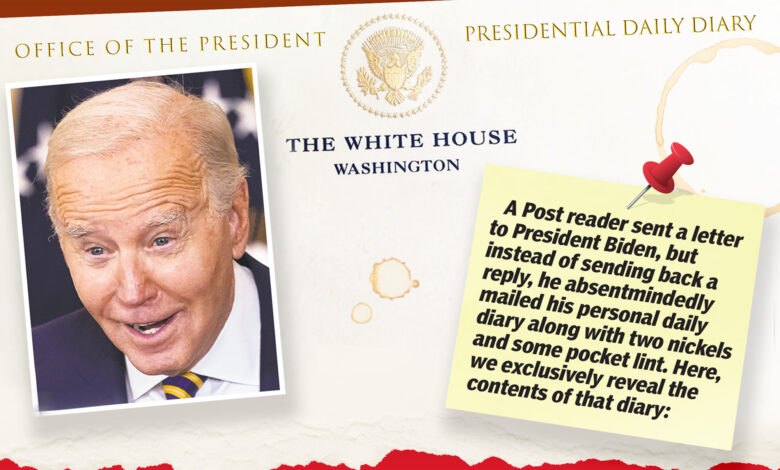 Biden's day 'diary' revealed! (At least as far as he can remember)