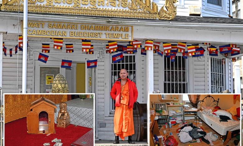 Buddhist monks used coat hanger in defense after armed gang stormed NYC temple, urge bungling thieves to ‘give up’ crime