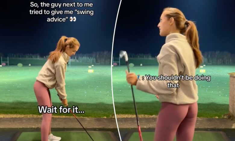 Man slammed after unwittingly attempting to correct pro female golfer's swing: 'Excuse me'