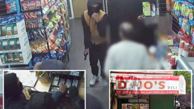 Masked robbers storm NYC deli, hold cashier at gunpoint: video