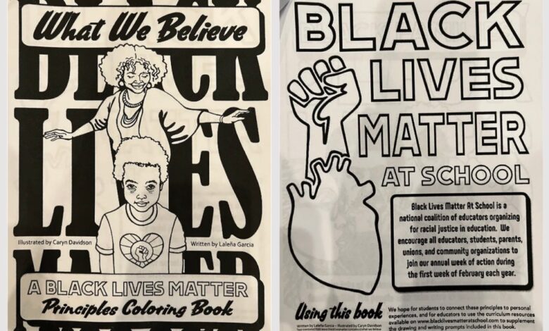 NYC school gives kids woke BLM coloring book with 'queer, trans-affirming' lessons