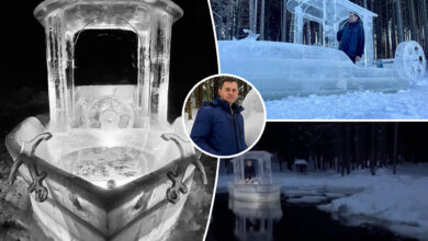 Sub-zero sculptor carves real working boat out of ice in mesmerizing video