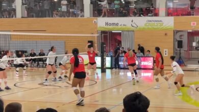 A game of women's volleyball with players on both teams including transgender athletes, filmed by Rebel News reporter David Menzies.