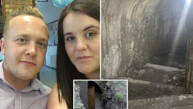 UK mom Rebecca Hobson discovers 160-foot, World War II-era underground bomb shelter after lifting up a slab in her garden