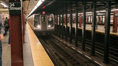 A 64-year-old man fell onto the subway tracks after he was kicked in the back at the 34th Street-Eighth Avenue northbound A, C, E line platform around 5 p.m., authorities said.