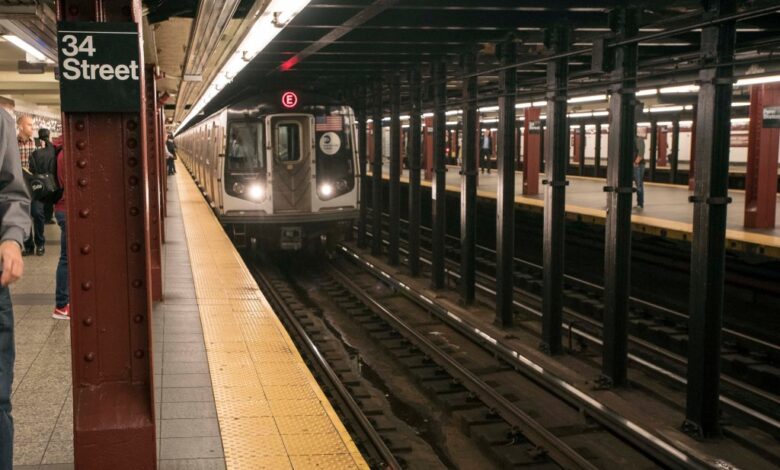 A 64-year-old man fell onto the subway tracks after he was kicked in the back at the 34th Street-Eighth Avenue northbound A, C, E line platform around 5 p.m., authorities said.