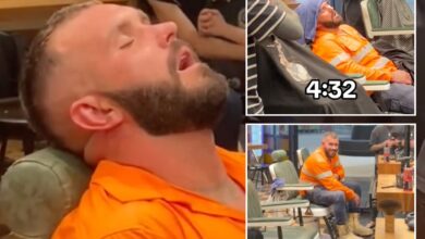 Aussie construction worker becomes viral sensation after sleeping the day away at a barbershop