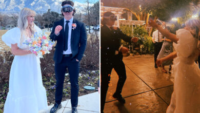 California groom Jacob Wright wears Apple Vision Pro at wedding, creeps out wife Cambree