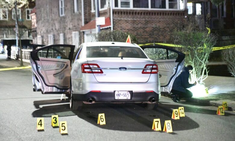 The scene of the shooting in Brooklyn.