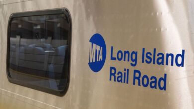 He was struck by an LIRR train after walking in front of it, officials said.