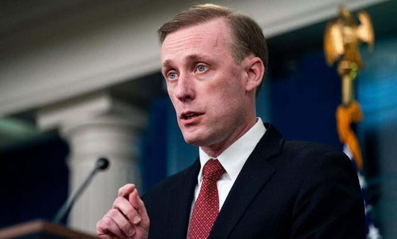 Jake Sullivan, US national security adviser, speaks during a news conference in the James S. Brady Press Briefing Room at the White House in Washington, DC, US, on Monday, March 18, 2024.