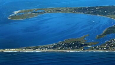 An aerial view of Nantucket, Massachusetts