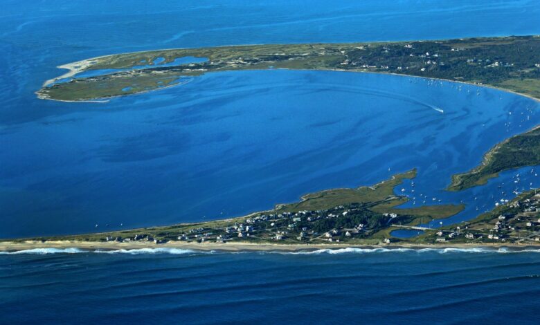 An aerial view of Nantucket, Massachusetts