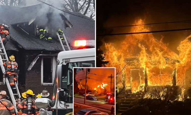 Neighbors rescue New Jersey couple trapped in major house fire: 'We're here, we're here'