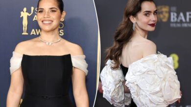 A side-by-side of Lily Collins and America Ferrera