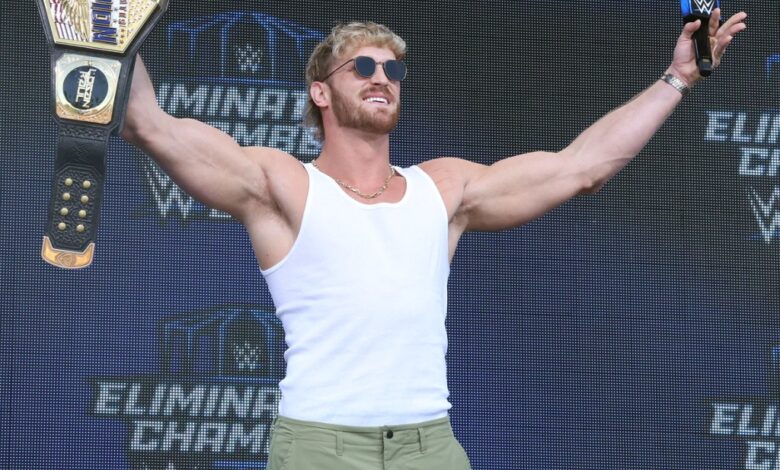 Logan Paul at the WWE Elimination Chamber Press Conference in Perth, Western Australia.