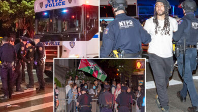 Anti-Israel protesters clash with NYPD cops outside of City College of New York