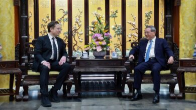 Tesla founder and CEO Elon Musk meets with Chinese Premier Li Qiang in Beijing.