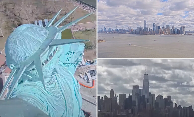 Live cam shows the impact of 4.8-magnitude earthquake in NYC -- with the Statue of Liberty visibly shaking