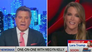 Megyn Kelly and Eric Bolling on a news show