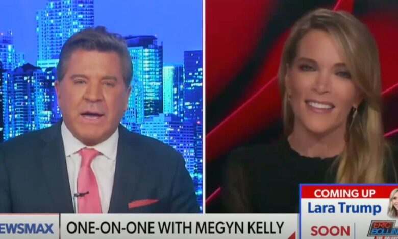 Megyn Kelly and Eric Bolling on a news show