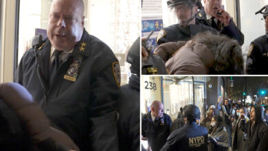 NYPD chief swarmed by anti-Israel protesters and berated while seeking shelter in NYU building