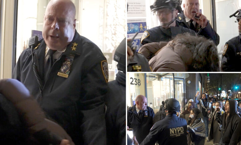 NYPD chief swarmed by anti-Israel protesters and berated while seeking shelter in NYU building