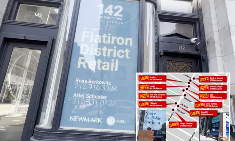 Once-bustling NYC Flatiron District struggles with empty stores, theft