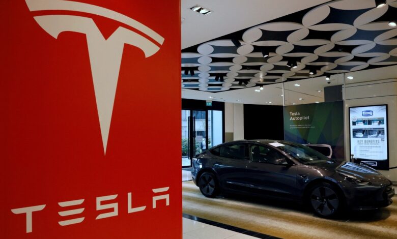 A Tesla model 3 car is seen at the automaker's showroom in Singapore, October 22, 2021