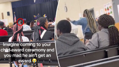 Atlanta helicopter mom disrupts son's school awards ceremony.