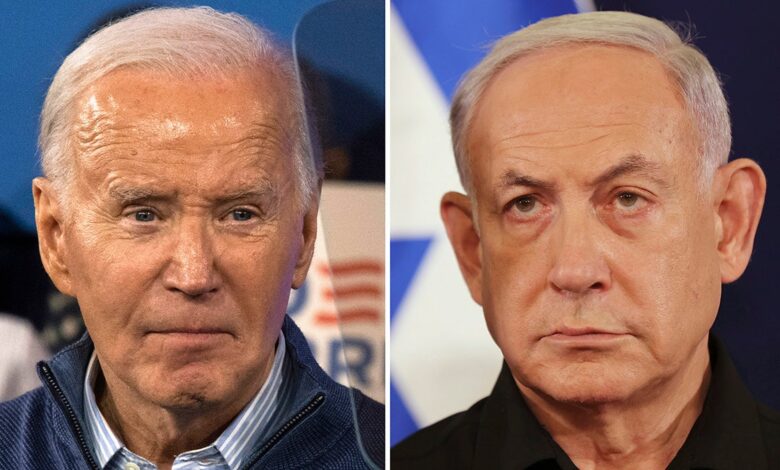 Biden and Netanyahu split image