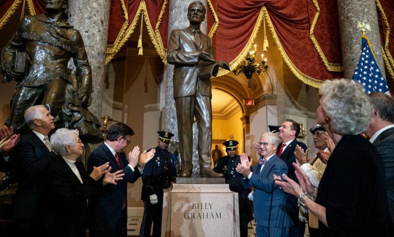 Billy Graham statue in the US Capitol