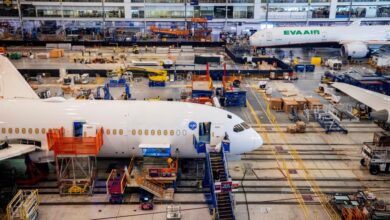Boeing employees assemble 787s
