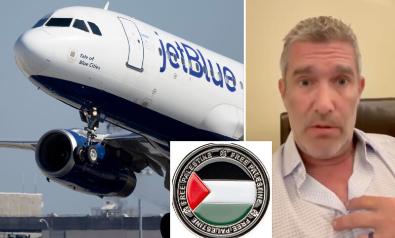JetBlue customer's booking cancelled over flight attendant's 'free Palestine' pin
