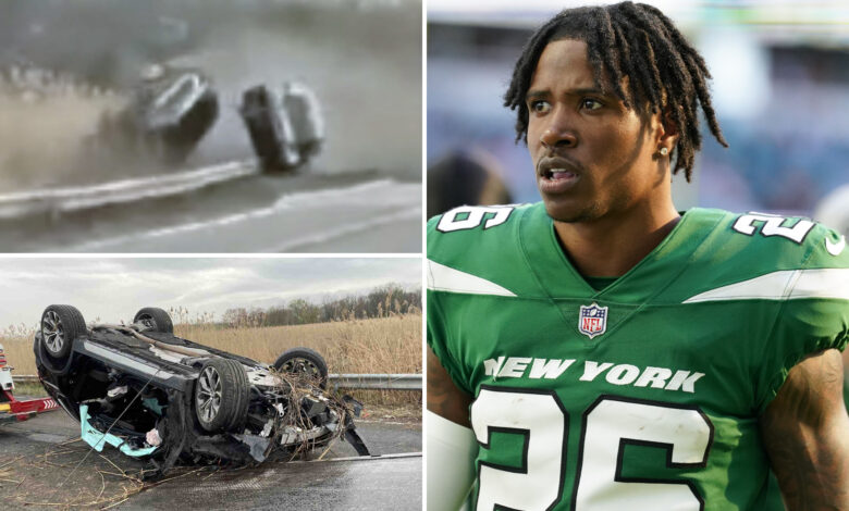 Jets cornerback Brandin Echols loses control of sports car at 84 mph, runs motorist off road in horrifying crash, newly surfaced video shows