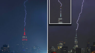 Lightning strikes Empire State Building and One World Trade Center in dramatic pics